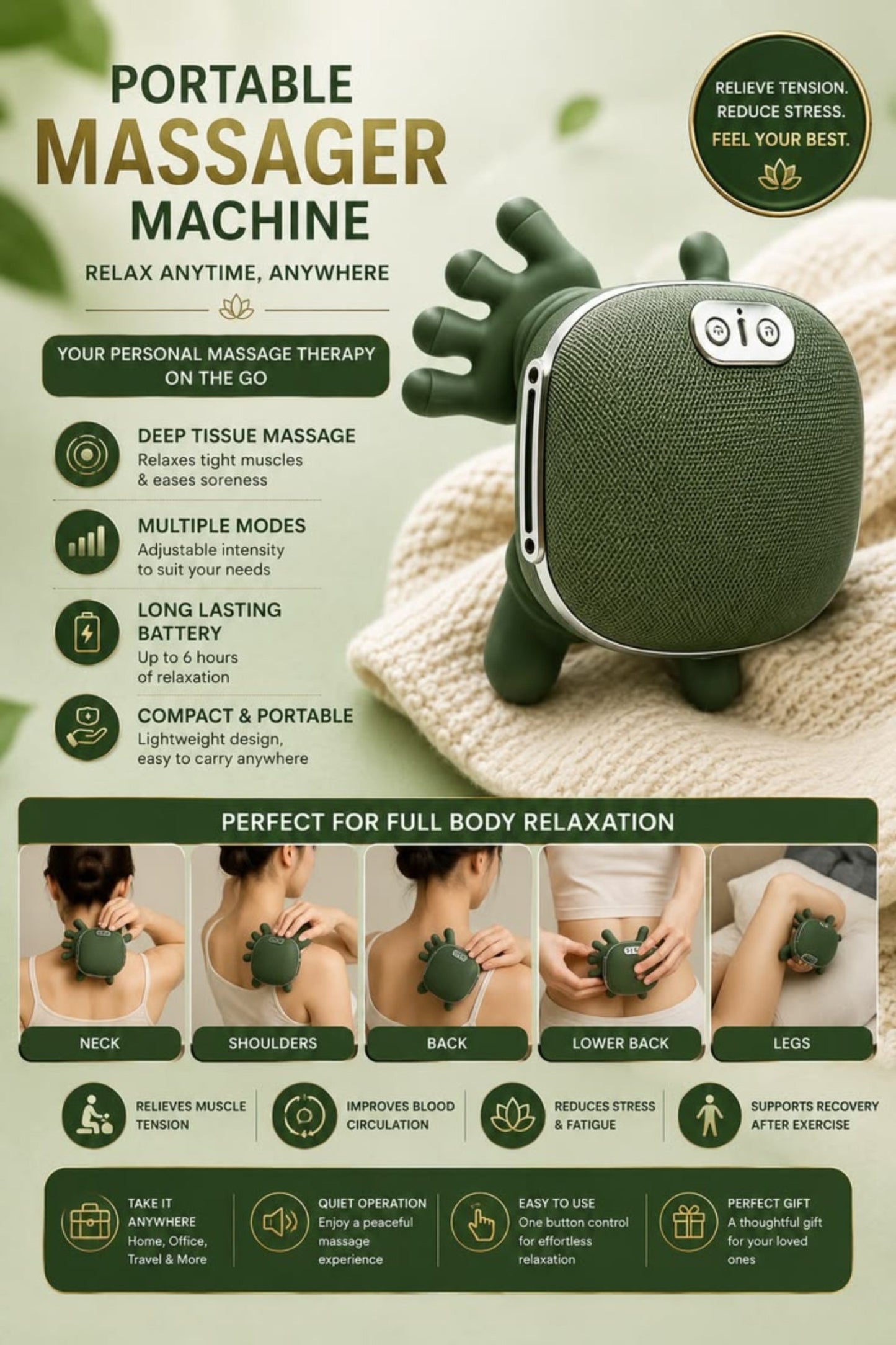 Neck and Back Massager for Pain Relief Deep Tissue