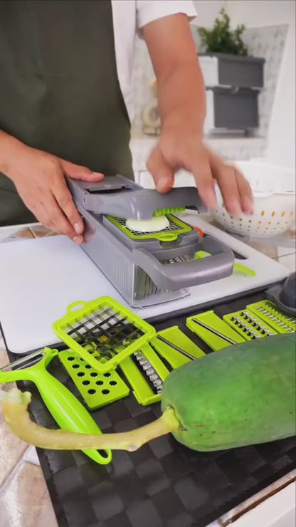 Multi-Function Vegetable Cutter Chopper and Slicer | 8 INTERCHANGEABLE BLADES | Speeds up everyday meal preparation